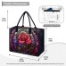 Women's Handbag Tote Boston Bag Polyester Shopping Daily Holiday Print Large Capacity Lightweight Rose Flower Light Pink Pink Purple