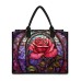 Women's Handbag Tote Boston Bag Polyester Shopping Daily Holiday Print Large Capacity Lightweight Rose Flower Light Pink Pink Purple