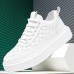 Men's Sneakers Plus Size Height Increasing Shoes Dad Shoes Running Walking Sporty Casual Outdoor Daily Mesh PU Breathable Height Increasing Lace-up White brown White Spring Fall