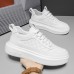 Men's Sneakers Plus Size Height Increasing Shoes Dad Shoes Running Walking Sporty Casual Outdoor Daily Mesh PU Breathable Height Increasing Lace-up White brown White Spring Fall