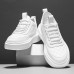 Men's Sneakers Plus Size Height Increasing Shoes Dad Shoes Running Walking Sporty Casual Outdoor Daily Mesh PU Breathable Height Increasing Lace-up White brown White Spring Fall