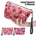 Women's Makeup Bag Pen Bag Wristlet Cosmetic Bag PU Leather Valentine's Day Daily Holiday Print Large Capacity Lightweight Durable Heart-shaped Light Pink Pink Rose Pink