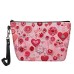 Women's Makeup Bag Pen Bag Wristlet Cosmetic Bag PU Leather Valentine's Day Daily Holiday Print Large Capacity Lightweight Durable Heart-shaped Light Pink Pink Rose Pink