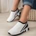 Women's Sneakers White Shoes Flyknit Shoes Slip-on Sneakers White Shoes Outdoor Daily Solid Color Color Block Summer Flat Heel Wedge Heel Round Toe Casual Comfort Preppy Running Tennis Shoes Elastic