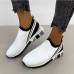 Women's Sneakers White Shoes Flyknit Shoes Slip-on Sneakers White Shoes Outdoor Daily Solid Color Color Block Summer Flat Heel Wedge Heel Round Toe Casual Comfort Preppy Running Tennis Shoes Elastic