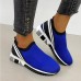 Women's Sneakers White Shoes Flyknit Shoes Slip-on Sneakers White Shoes Outdoor Daily Solid Color Color Block Summer Flat Heel Wedge Heel Round Toe Casual Comfort Preppy Running Tennis Shoes Elastic