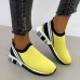 Women's Sneakers White Shoes Flyknit Shoes Slip-on Sneakers White Shoes Outdoor Daily Solid Color Color Block Summer Flat Heel Wedge Heel Round Toe Casual Comfort Preppy Running Tennis Shoes Elastic