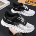 Men's Sneakers Comfort Shoes Walking Vintage Casual Outdoor Daily Knit Warm Height Increasing Comfortable Lace-up Black And White Milan Black Fall Winter