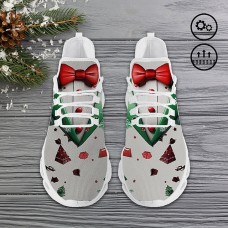 Men's Xmas Christmas evening suit Fun 3D graphic print Comfortable shock absorption Lace-up fly knit sneakers