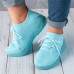 Women's Sneakers Slip-Ons Pink Shoes Plus Size Flyknit Shoes Outdoor Daily Solid Color Flat Heel Round Toe Sporty Casual Minimalism Running Walking Tissage Volant Lace-up Light Blue Black White