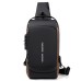 Men's Crossbody Bag Chest Bag Nylon Outdoor Daily Zipper Large Capacity Waterproof Breathable Solid Color Black & Gold Black Grey