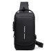 Men's Crossbody Bag Chest Bag Nylon Outdoor Daily Zipper Large Capacity Waterproof Breathable Solid Color Black & Gold Black Grey