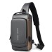 Men's Crossbody Bag Chest Bag Nylon Outdoor Daily Zipper Large Capacity Waterproof Breathable Solid Color Black & Gold Black Grey