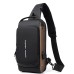 Men's Crossbody Bag Chest Bag Nylon Outdoor Daily Zipper Large Capacity Waterproof Breathable Solid Color Black & Gold Black Grey