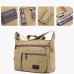 Men's Crossbody Bag Shoulder Bag Canvas Tote Bag Canvas Office Daily Zipper Adjustable Large Capacity Breathable Solid Color Black Blue khaki