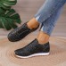 Women's Sneakers Bling Bling Shoes Plus Size Platform Sneakers Outdoor Daily Summer Sparkling Glitter Flat Heel Round Toe Fashion Sporty Casual Walking PU Lace-up Silver Black Gold