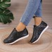 Women's Sneakers Bling Bling Shoes Plus Size Platform Sneakers Outdoor Daily Summer Sparkling Glitter Flat Heel Round Toe Fashion Sporty Casual Walking PU Lace-up Silver Black Gold