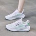 Women's Sneakers Flyknit Shoes Daily Solid Color Lace-up Flat Heel Round Toe Sporty Casual Walking Tissage Volant Lace-up Black Pink Green