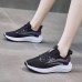 Women's Sneakers Flyknit Shoes Daily Solid Color Lace-up Flat Heel Round Toe Sporty Casual Walking Tissage Volant Lace-up Black Pink Green