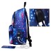 Men's Women's Backpack School Bag Bookbag 3D Print School Outdoor Daily Galaxy Cat Canvas Large Capacity Waterproof Durable Print Black Red Blue