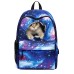 Men's Women's Backpack School Bag Bookbag 3D Print School Outdoor Daily Galaxy Cat Canvas Large Capacity Waterproof Durable Print Black Red Blue