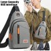 Men's Crossbody Bag Shoulder Bag Chest Bag Polyester Outdoor Shopping Zipper Large Capacity Waterproof Lightweight Solid Color Double gray Black Blue