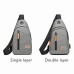 Men's Crossbody Bag Shoulder Bag Chest Bag Polyester Outdoor Shopping Zipper Large Capacity Waterproof Lightweight Solid Color Double gray Black Blue