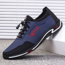 Men's Sneakers Casual Shoes Sporty Look Comfort Shoes Walking Sporty Casual Outdoor Daily Office & Career Microfiber Breathable Comfortable Slip Resistant Elastic Band Black Blue Summer Spring