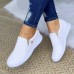 Women's Sneakers White Shoes Plus Size Slip-on Sneakers White Shoes Outdoor Daily Solid Color Flat Heel Round Toe Basic Casual Minimalism Walking Mesh Zipper Black White Gold