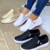 Women's Sneakers White Shoes Plus Size Slip-on Sneakers White Shoes Outdoor Daily Solid Color Flat Heel Round Toe Basic Casual Minimalism Walking Mesh Zipper Black White Gold