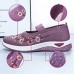 Women's Slip-Ons Comfort Shoes Outdoor Daily Embroidered Summer Flat Heel Round Toe Elegant Vintage Casual Walking Satin Loafer Black Red Purple