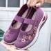 Women's Slip-Ons Comfort Shoes Outdoor Daily Embroidered Summer Flat Heel Round Toe Elegant Vintage Casual Walking Satin Loafer Black Red Purple