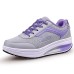 Women's Sneakers Platform Sneakers Outdoor Daily Color Block Platform Wedge Heel Round Toe Sporty Casual Comfort Running Walking Faux Leather Mesh Lace-up Gray Pink Purple mesh Blue mesh