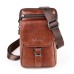 Men's Crossbody Bag Shoulder Bag Tobacco Pouch Mobile Phone Bag Belt Bag Leather Outdoor Daily Holiday Zipper Large Capacity Durable Multi Carry Solid Color dark brown Red-brown Black