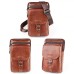 Men's Crossbody Bag Shoulder Bag Tobacco Pouch Mobile Phone Bag Belt Bag Leather Outdoor Daily Holiday Zipper Large Capacity Durable Multi Carry Solid Color dark brown Red-brown Black