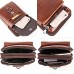 Men's Crossbody Bag Shoulder Bag Tobacco Pouch Mobile Phone Bag Belt Bag Leather Outdoor Daily Holiday Zipper Large Capacity Durable Multi Carry Solid Color dark brown Red-brown Black