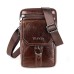 Men's Crossbody Bag Shoulder Bag Tobacco Pouch Mobile Phone Bag Belt Bag Leather Outdoor Daily Holiday Zipper Large Capacity Durable Multi Carry Solid Color dark brown Red-brown Black