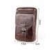 Men's Crossbody Bag Shoulder Bag Tobacco Pouch Mobile Phone Bag Belt Bag Leather Outdoor Daily Holiday Zipper Large Capacity Durable Multi Carry Solid Color dark brown Red-brown Black