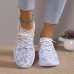 Women's Sneakers Print Shoes Plus Size Flyknit Shoes Outdoor Daily Floral Cut-out Flat Heel Sporty Casual Comfort Running Walking Tissage Volant Colorful