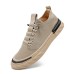 Men's Sneakers Comfort Shoes Casual Outdoor Daily Canvas Elastic Band Black Khaki Gray Spring Fall