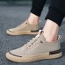 Men's Sneakers Comfort Shoes Casual Outdoor Daily Canvas Elastic Band Black Khaki Gray Spring Fall