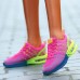 Women's Sneakers Plus Size Flyknit Shoes Comfort Shoes Outdoor Daily Color Block Flat Heel Round Toe Fashion Casual Running Tissage Volant Lace-up Black White Blue