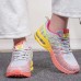 Women's Sneakers Plus Size Flyknit Shoes Comfort Shoes Outdoor Daily Color Block Flat Heel Round Toe Fashion Casual Running Tissage Volant Lace-up Black White Blue