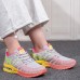 Women's Sneakers Plus Size Flyknit Shoes Comfort Shoes Outdoor Daily Color Block Flat Heel Round Toe Fashion Casual Running Tissage Volant Lace-up Black White Blue