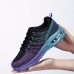 Women's Sneakers Plus Size Flyknit Shoes Comfort Shoes Outdoor Daily Color Block Flat Heel Round Toe Fashion Casual Running Tissage Volant Lace-up Black White Blue