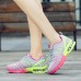 Women's Sneakers Plus Size Flyknit Shoes Comfort Shoes Outdoor Daily Color Block Flat Heel Round Toe Fashion Casual Running Tissage Volant Lace-up Black White Blue