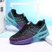 Women's Sneakers Plus Size Flyknit Shoes Comfort Shoes Outdoor Daily Color Block Flat Heel Round Toe Fashion Casual Running Tissage Volant Lace-up Black White Blue