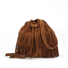 stylish fashionable womens cross-body shoulder bag faux suede fringe tassels crossbody bags for women trend