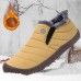 Men's Women Boots Loafers & Slip-Ons Snow Boots Winter Shoes Fleece lined Walking Vintage Casual Outdoor Daily Leather Warm Height Increasing Comfortable Lace-up Black Yellow Blue Fall Winter