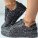 Women's Sneakers Bling Bling Shoes Glitter Crystal Sequined Jeweled Plus Size Outdoor Daily Solid Color Glow in the Dark Rhinestone Sequin Flat Heel Round Toe Casual Comfort Minimalism Walking Satin